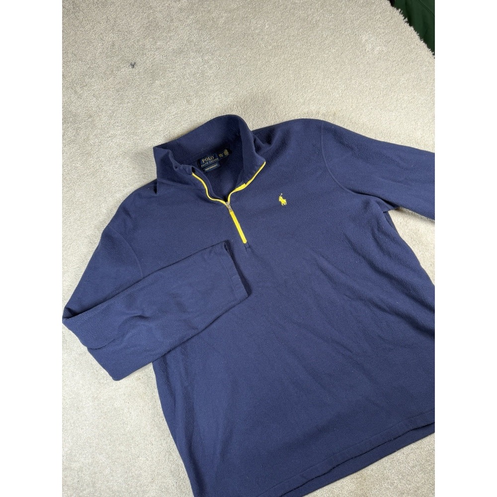 Polo Ralph Lauren Performance Fleece Pullover Mens XXL Blue 1/4 Zip Sweatshirt